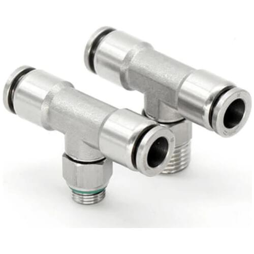 Free shipping 10pcs PB6-M5,PB6-01,PB6-02,PB8-01,PB10-02,304 Stainless Steel Tee Male Connector