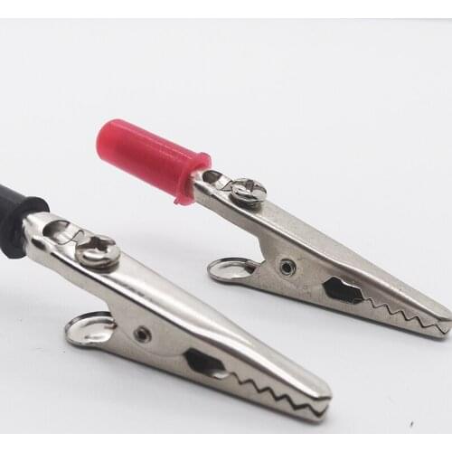 10pcs 4mm Socket Electric Clips Red Black Medium 54mm Power Clip Crocodile Clip For Battery Test Clip Wiring Clip