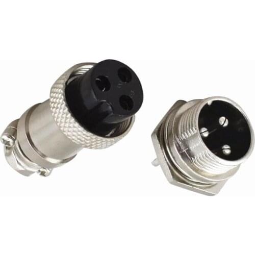 20pcs/lot GX16 Diameter 16mm 3PIN Male and Female Aviation Plug Socket Connectors