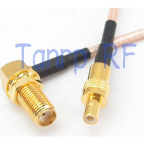 20CM Pigtail coaxial jumper cable RG316 extension cord 20in SMA female right angle 90 to SMB male plug RF adapter connector