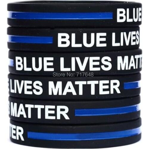 30pcs Blue lives matter wristband silicone bracelets free shipping by ePacket A