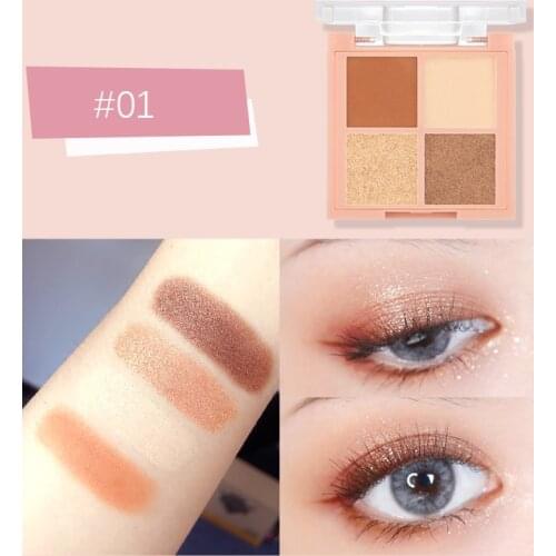 4 Colors Eyeshadow Palette Beginner Natural Matte Glitter Long-lasting Waterproof Eye Beauty Makeup Korean Cosmetic TSLM