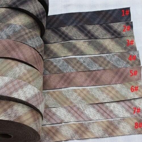 4cm Brown Jacquard Cotton Unfold Bias Binding Tape, Sewing Trim Material Covered Dress-making Craft Textile Webbing 10 meter