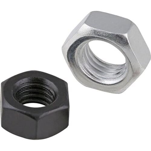 50pcs M2 M3 M4 M5 M6 Hex Nuts Nickel/Black Nickel Hex Head Nut Carbon Steel Fastener