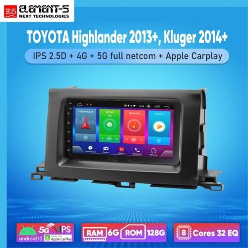 ELEMENT-5 10“ 2G+32G Android 10 4G WIFI RDS DSP Car Radio For TOYOTA Highlander 2013+, Kluger 2014+ Navigation GPS
