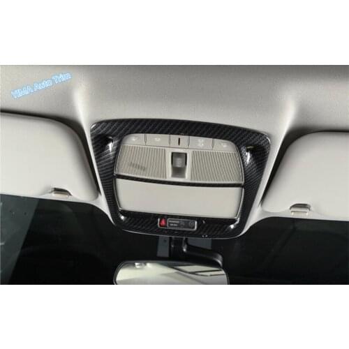 Lapetus Auto Styling Front UP Roof Reading Lights Lamp Cover Trim ABS Fit For Renault Kadjar 2016 2017 Matte / Carbon fiber Look