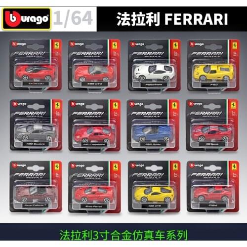 Bburago Diecast 1:64 Scale Ferrari Classic Simulator Metal Sports Car Model Racing Car Alloy Toy Car For Kids Gift Collection
