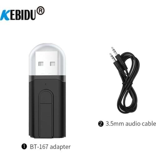 Bluetooth V5.0 Mini Audio Receiver Transmitter Plug and Play For TV PC USB Dongle 3.5MM Jack Wireless Adapter support TF card