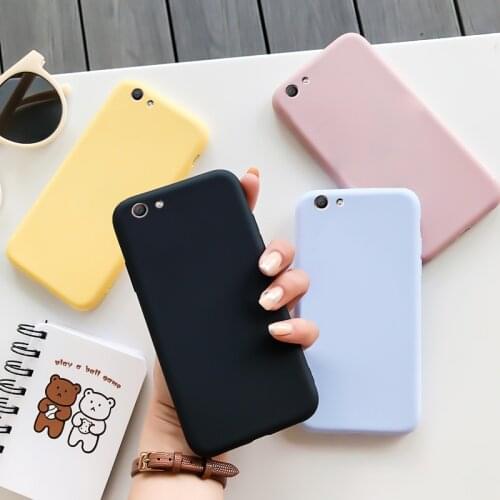 For OPPO F1S Case Colorful Silicone Case Macaron Colors Candy Soft TPU Simple Black Casing Phone Back Cover