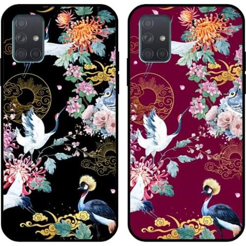 Ink painting Red-crowned Crane Phone Case For Samsung Galaxy A21S A01 A11 A31 A81 A10 A20E A30 A40 A50 A70 A80 A71 A51