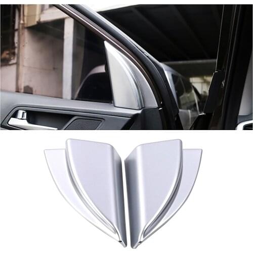 For Hyundai Tucson 2015-2020 Car Front Rear Door Window Inner Triangle Pillar Column Cover Trim ABS Sticker Accessories