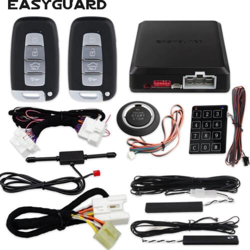 EASYGUARD keyless start stop fit for kia plug and play CAN BUS compatible remote car starter push start system pke car alarm