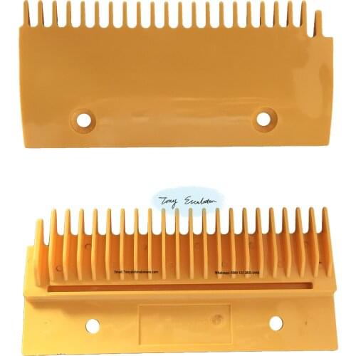 Escalator DSA2001488B-R ABS Comb L203mm W93.5mm Hole Space 119mm Right 22Teeth Yellow Plastic