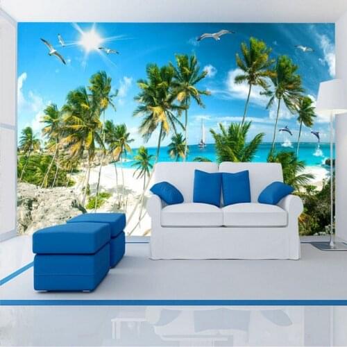 Photo wallpape coco beach landscape view Living Room TV Backdrop lobby mural custom 3D wallpaper