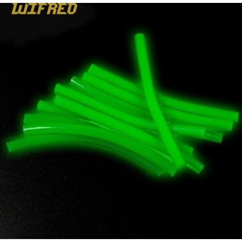 Wifreo 2 Bags 20pcs 6cm Soft Luminous Silicone Tube Glowing Hook Shank Sleeve Saltwater Rig Lure Tubes