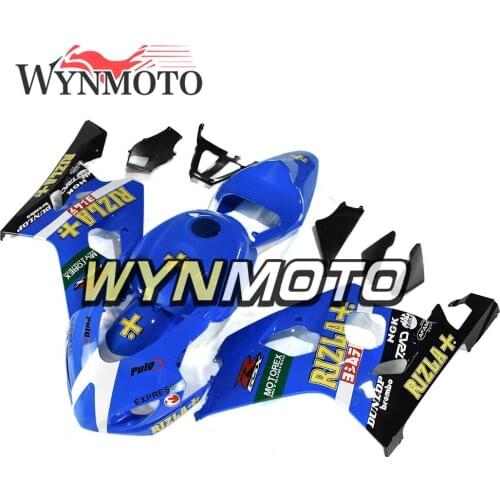 Racing Fairings Kit For GSXR600 GSXR750 04-05 2004 2005 K4 Injection Blue Yellow and Black Lowers Bodywork Kit