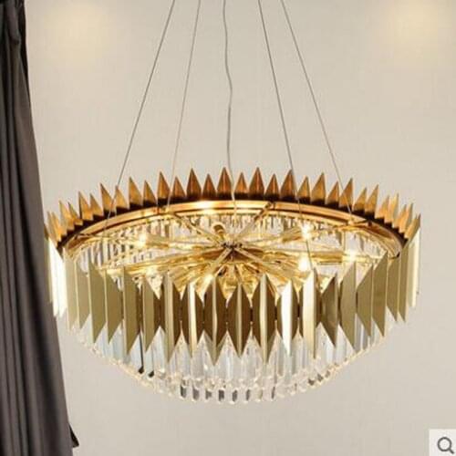 Crystal chandelier living room dining room bedroom simple art light luxury lighting stainless steel K9 crystal postmodern led