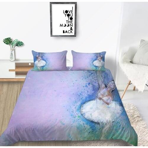 Ballet Dancer Bedding Set King Artistic Romantic Watercolour Duvet Cover Girls Queen Twin Full Single Double Soft Bed Set