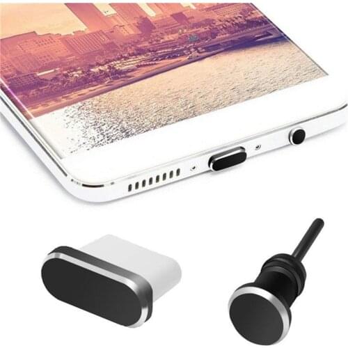 Type C Anti Dust Plug Set USB Type-C Port and 3.5mm Earphone Jack Plug For Samsung Galaxy S9 S10 Plus for Huawei P20 for Xiaomi