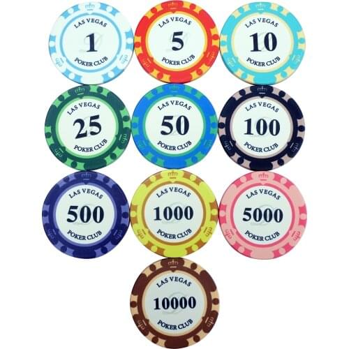 LAS VEGAS Poker Club Ceramic Poker Chips Set With Hot Sale Rounders 10g Tournament Wholesale