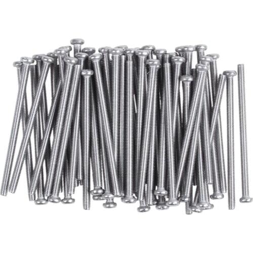 M2.5 x 40mm 304 Stainless Steel Phillips Round Head Screws Bolt 60pcs