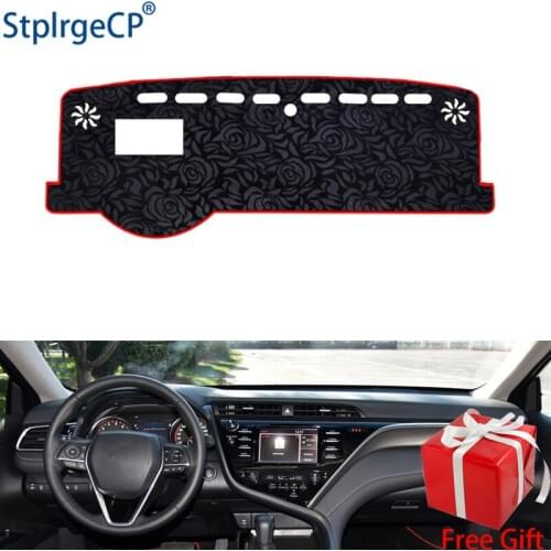 Latest Rose Pattern Non-slip Car Dashboard Cover Dash Mat Pad DashMat ANti-UV Car Sticker for Toyota camry 2018 2019 Car Styling