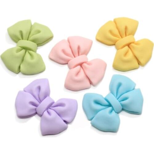 New Arrive Flatback Resin Bowknot Cabochons Colorful Bowtie Craft DIY Jewelry Phone Hair Bow Decoration