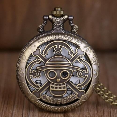 New Retro Men Cartoon Anime Quartz Pocket Watches Necklace Fob Chain Vintage Steampunk Pocket Watches Gifts for Mens Womens
