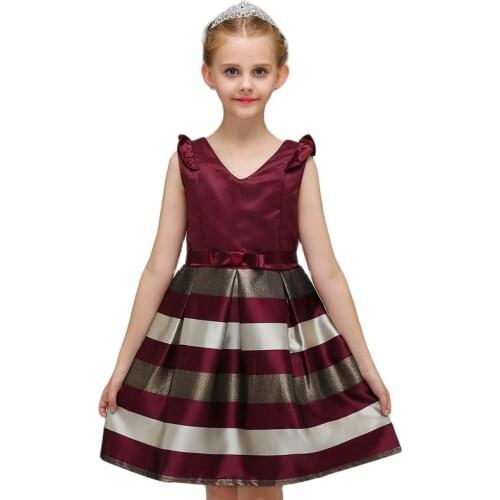 Summer Dress For Girls Striped Wedding Party Dresses Kids Girls Christmas Costume Children Princess Clothes