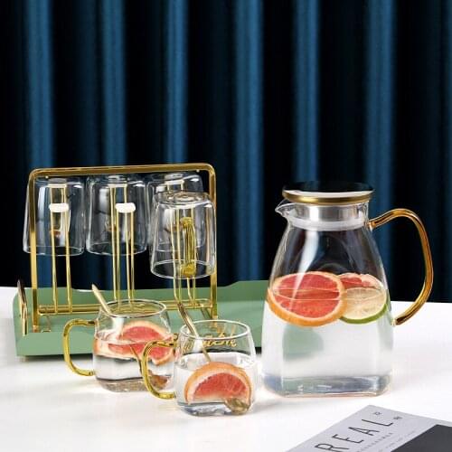 Thick Nordic Fashion Cold Water Bottle Creative Household Glass Set Large Capacity Juice Jug water dispenser tea kettle