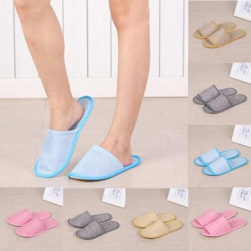 Hotel Disposable Supplies Summer Home Linen Slippers Breathable Platform Shoes for Women Men Fit Size Fit Flop for Guest Hotel