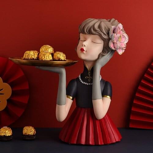 Modern girl decoration key storage tray housewarming gift soft decoration living room entrance TV cabinet home accessories