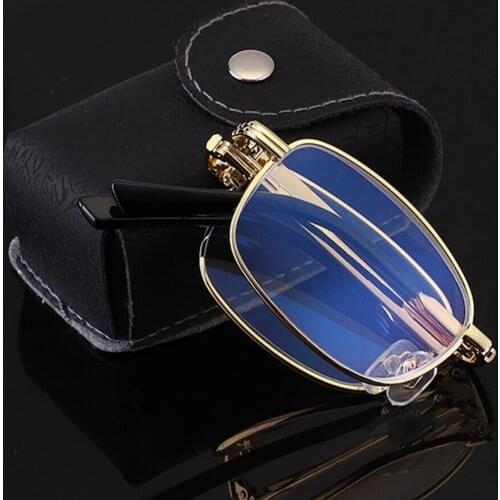 Unisex Portable Double Light Myopia Hyperopia Glasses Anti-blue Ultra-light Reading Glasses Portable Presbyopic Glasses