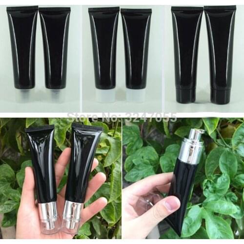 50ml/g 20/50pcs Black Empty Cosmetic Hand Cream Packing Tube, Plastic Cosmetic Hose Soft Tube,Empty Face Cream Srorage Container