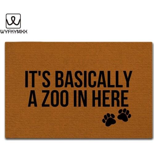 Door Entrance Mats "Its Basically A Zoo in Here" woven outdoor mat design welcome mat indoor outdoor entrance doormats