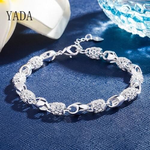 YADA Gifts S925 creative Silver Color Bracelets&Bangles For Women Chain Bracelets Charm Friendship Crystal Bracelet BT200129