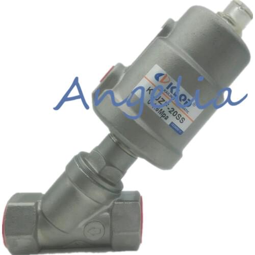 3/4" DN20 BSP Stainless Steel Single Acting Air Actuated Angle Seat Valve Normally Closed
