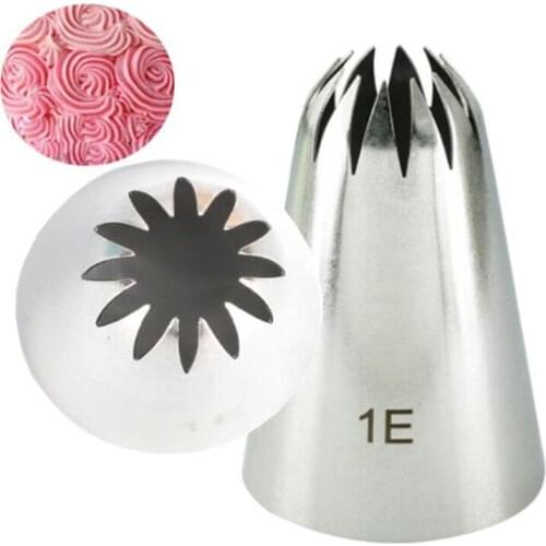 1PCS Large Icing Piping Nozzles For Decorating Cake Baking Cookie Cupcake Piping Nozzle Stainless Steel Pastry Tips #1E