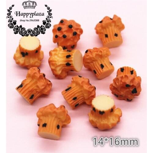 10pcs 14*16mm 3D Cute Resin Mini Cupcake Simulation Food Art Supply Decoration Charm Craft