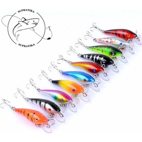 10Pcs/Lot Wobblers Minnow Fishing Lure Baits 5.7cm/4.4g Crankbait Artificial Hard Isca Lure for Fishing Gear