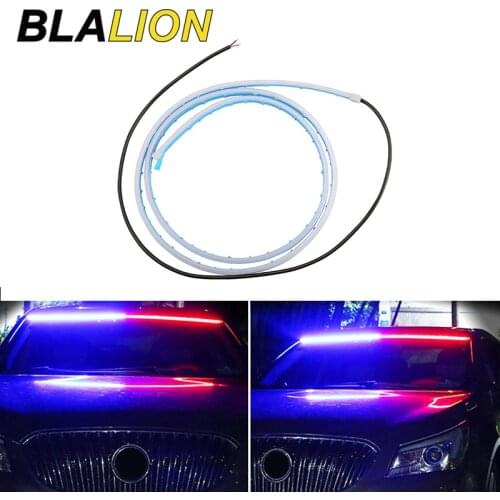 120cm LED Car Light Guide Bar Warning Lights for Windshield Underglow Mid-grid Safety Strobe Signal Lamp 12V Warning Accessories