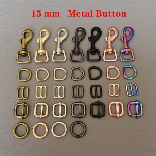 15mm 20 Pieces Metal Buckle Slider Adjust D Ring Release DIY Bag Strap Belt Handle Shoulder Webbing Leather Craft Accessories