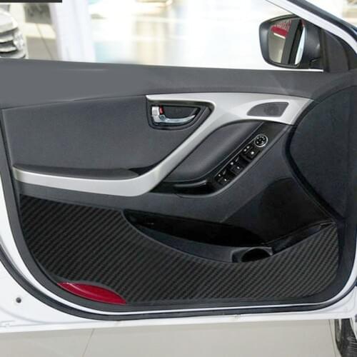 4pcs for HYUNDAI ELANTRA 2014-2018 Door anti kick pad Protective film Anti dirty Carbon fiber pattern sticker