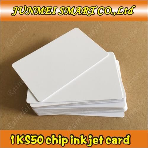 50PCS Inkjet Plastic Printable White PVC Card With S50 ISO RFID For Epson Canon Printer
