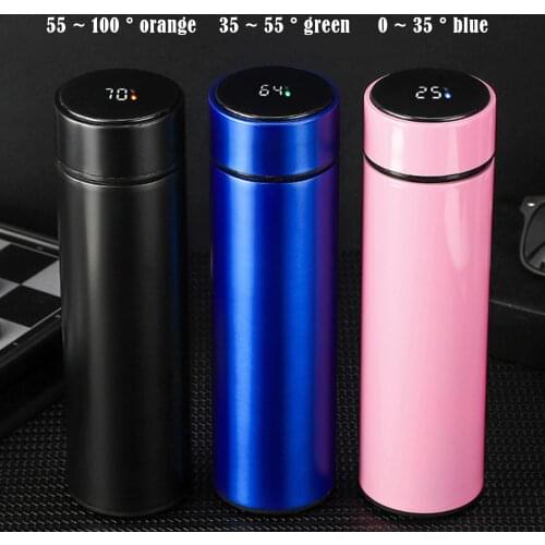 500ml Water Bottle Vacuum Insulated Mug 304 Stainless Steel Led Touches Screen Temperature Display Cup SDF-SHIP