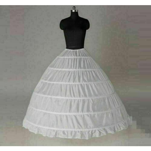 6 Hoop Prom Dress Bridal Slip Hoop Skirt Wedding Petticoat Underskirt A Line