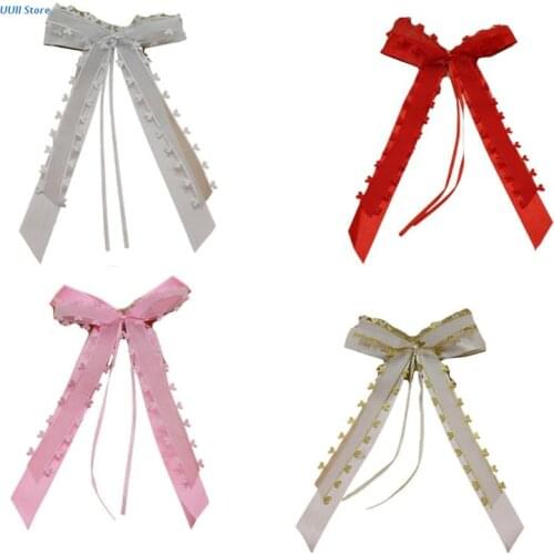 Antenna Bows White with Tassel Car Decoration Wedding Bows Handmade Satin