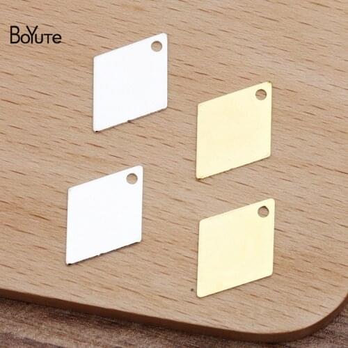 BoYuTe Wholesale (200 Pieces/Lot) Metal Brass Stamping 18*13MM Rhombus Charms for Jewelry Making Materials