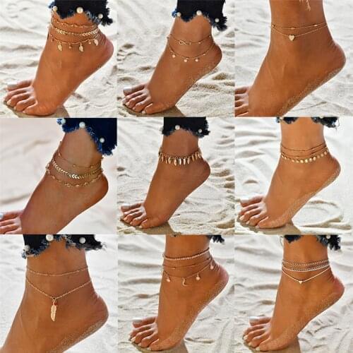 Yobest Chain Anklet On The Leg Foot Bracelet Women Simple Slim Adjustable Wire Ankle Summer Beach Jewellery Wholesale