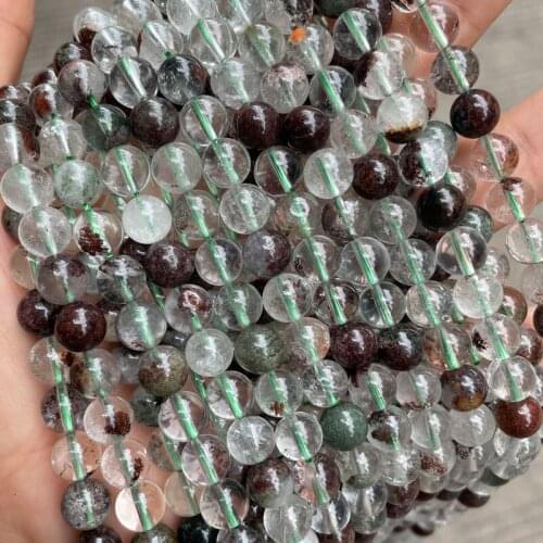 Natural Green Phantom Ghost Quartz Beads 4-10mm Pick Size 15'' Strand Round Crystal Loose Gemstones Beads DIY For Jewelry Making